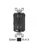 Leviton N7599-E 15-Amp 125-Volt SmartLock Pro Slim Non-Tamper-Resistant Duplex GFCI Receptacle, Black